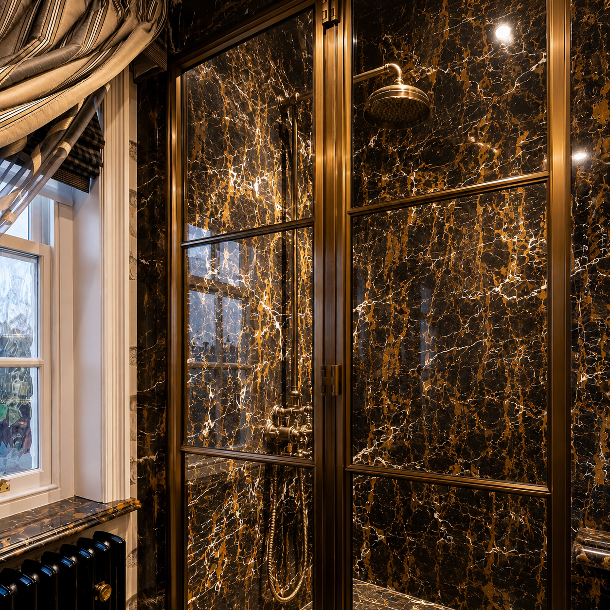 Design Inspiration: Layering Marble, Brass and Texture in a Luxury Bathroom - Rutland London