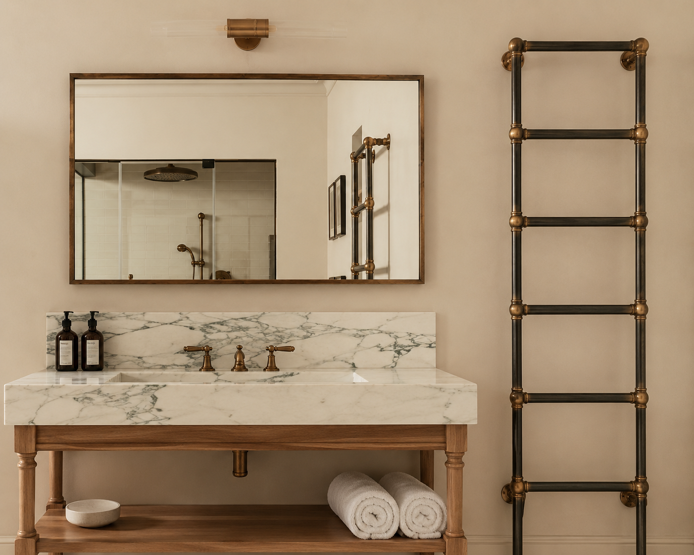Studio 9 Design: A Timeless Bathroom Finished in Aged Brass - Rutland London