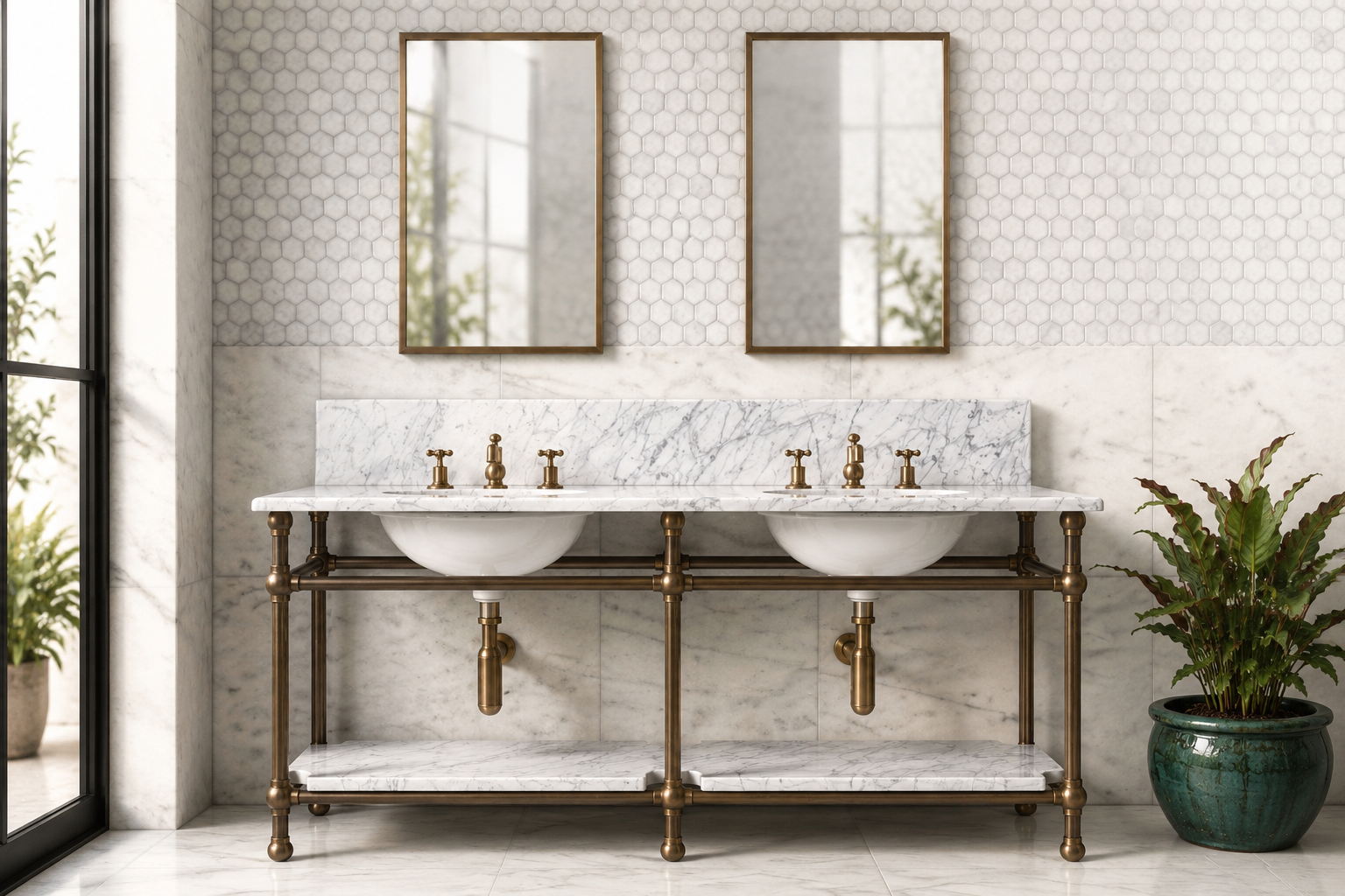 Luxury Bathroom Vanities: Marble, Brass & Bespoke English Design - Rutland London