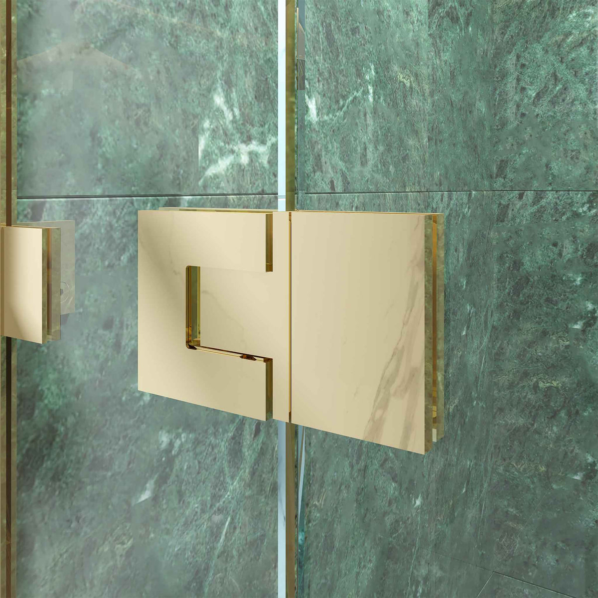 Cromwell Semi-Frameless Brass Recessed Shower Door - Rutland London