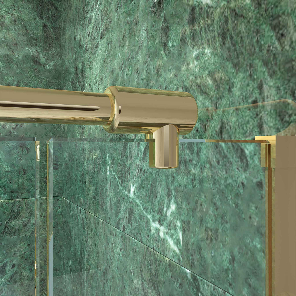 Cromwell Semi-Frameless Brass Recessed Shower Door - Rutland London