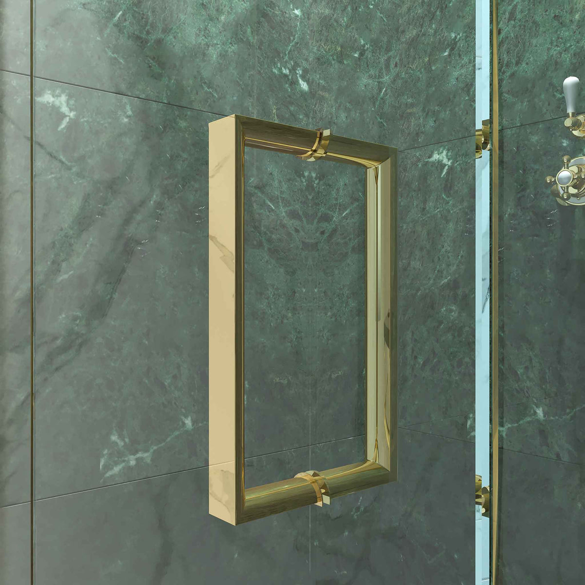 Cromwell Semi-Frameless Brass Recessed Shower Door - Rutland London