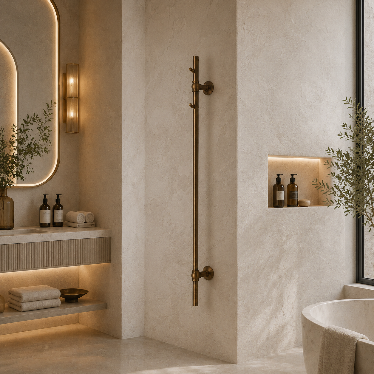 Aubyn Concealed Hot Tree Heated Towel Rail - Rutland London