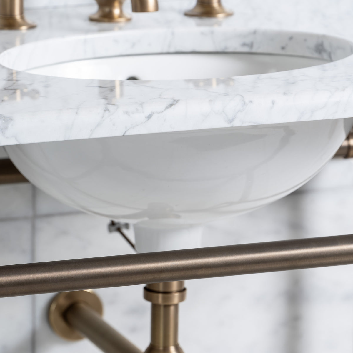 Regent Double Vanity Suite (Inc. Marble Top, Upstand & Basins) - Rutland London