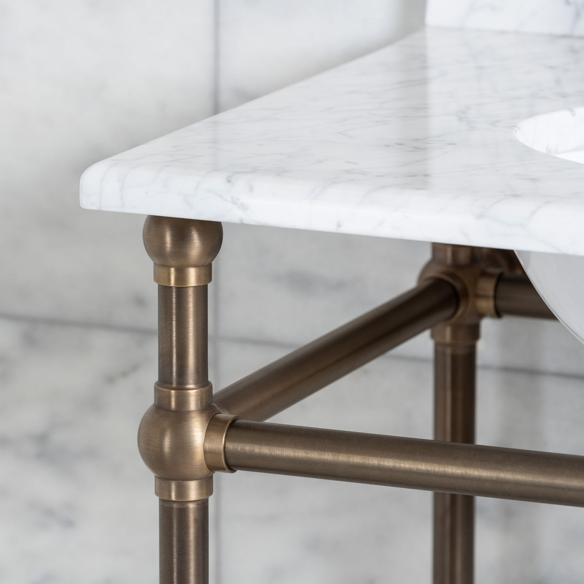 Regent Double Vanity Suite (Inc. Marble Top, Upstand & Basins) - Rutland London