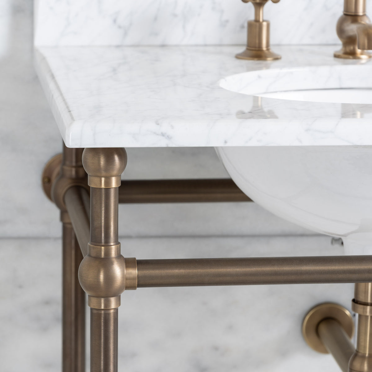 Regent Double Vanity Suite (Inc. Marble Top, Upstand & Basins) - Rutland London