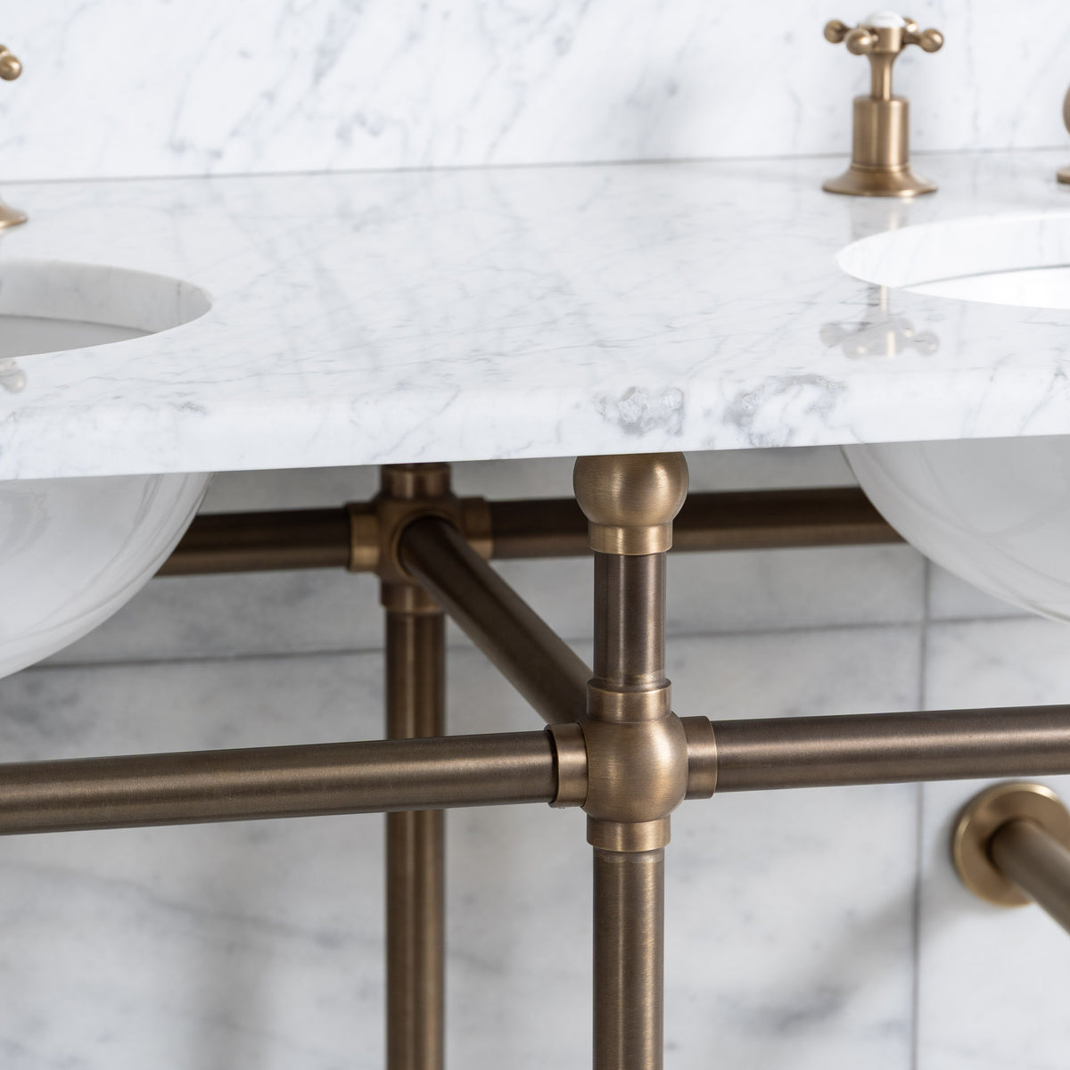 Regent Double Vanity Suite (Inc. Marble Top, Upstand & Basins) - Rutland London