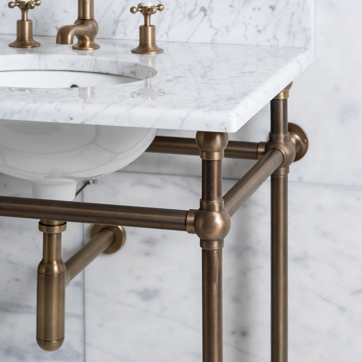 Regent Double Vanity Suite (Inc. Marble Top, Upstand & Basins) - Rutland London