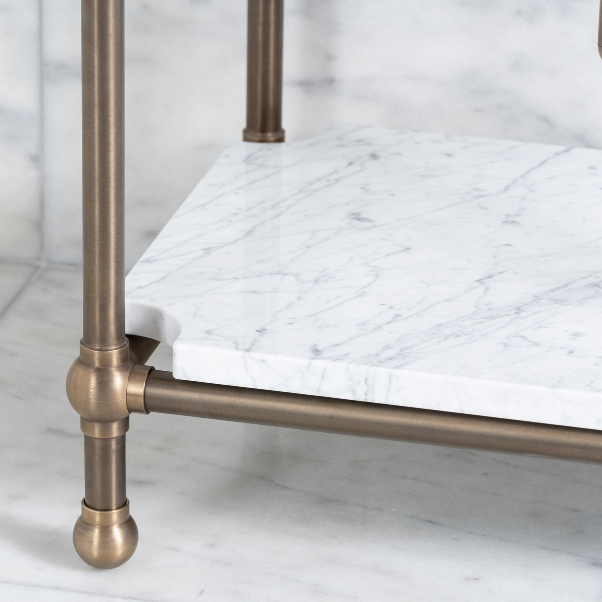 Ravenscourt Double Vanity Suite (Inc. Marble Top, Upstand, Shelf & Basins) - Rutland London