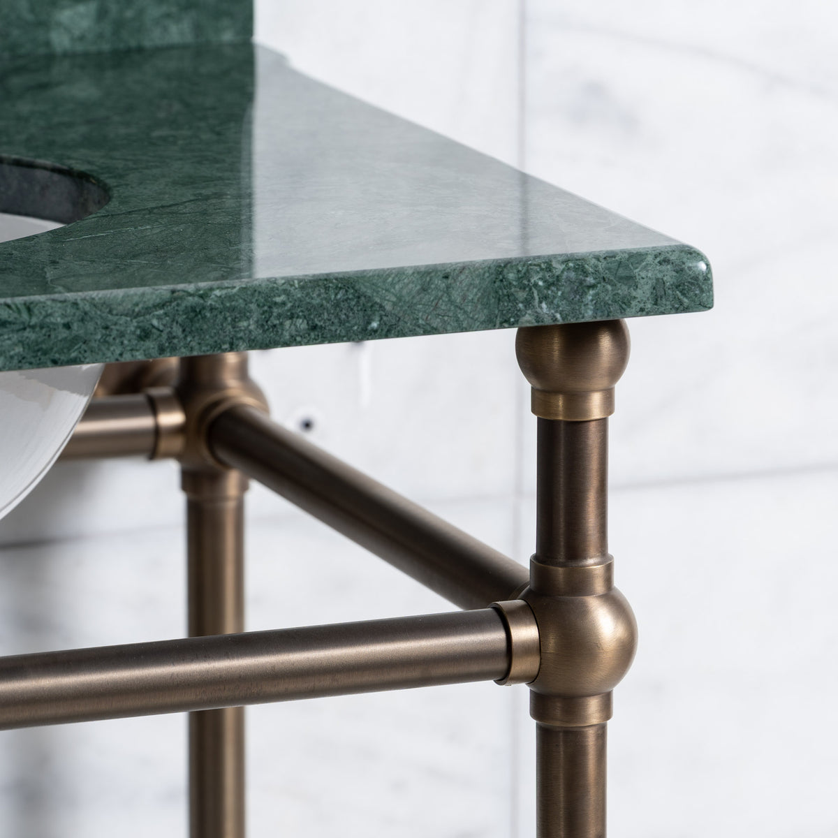 Colville Double Vanity Suite (Inc. Marble Top, Upstand, Glass Shelf & Basins) - Rutland London