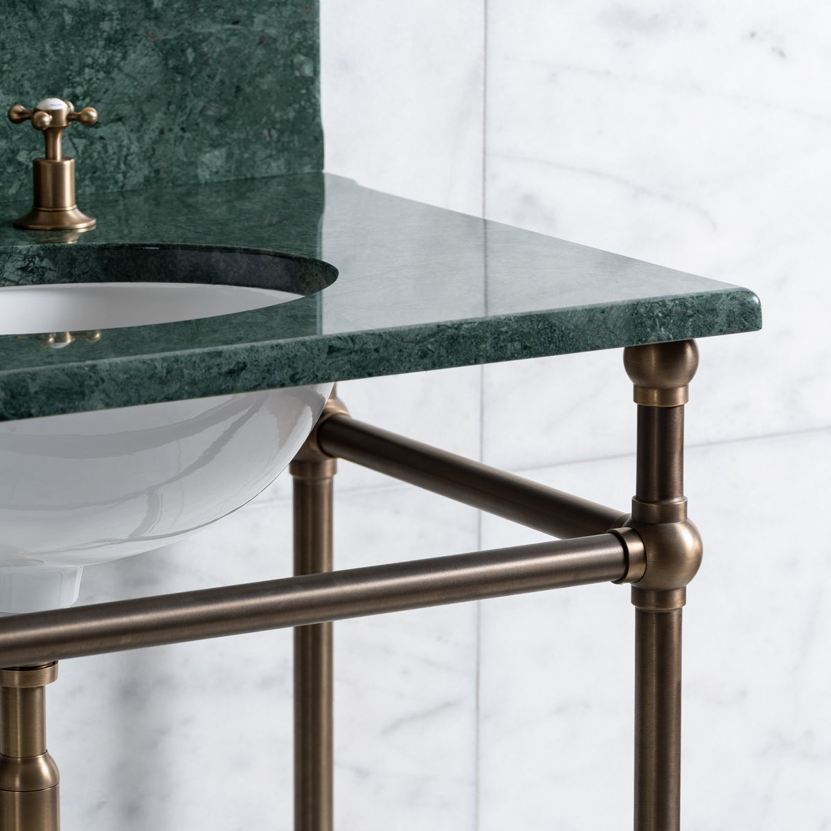 Colville Double Vanity Suite (Inc. Marble Top, Upstand, Glass Shelf & Basins)