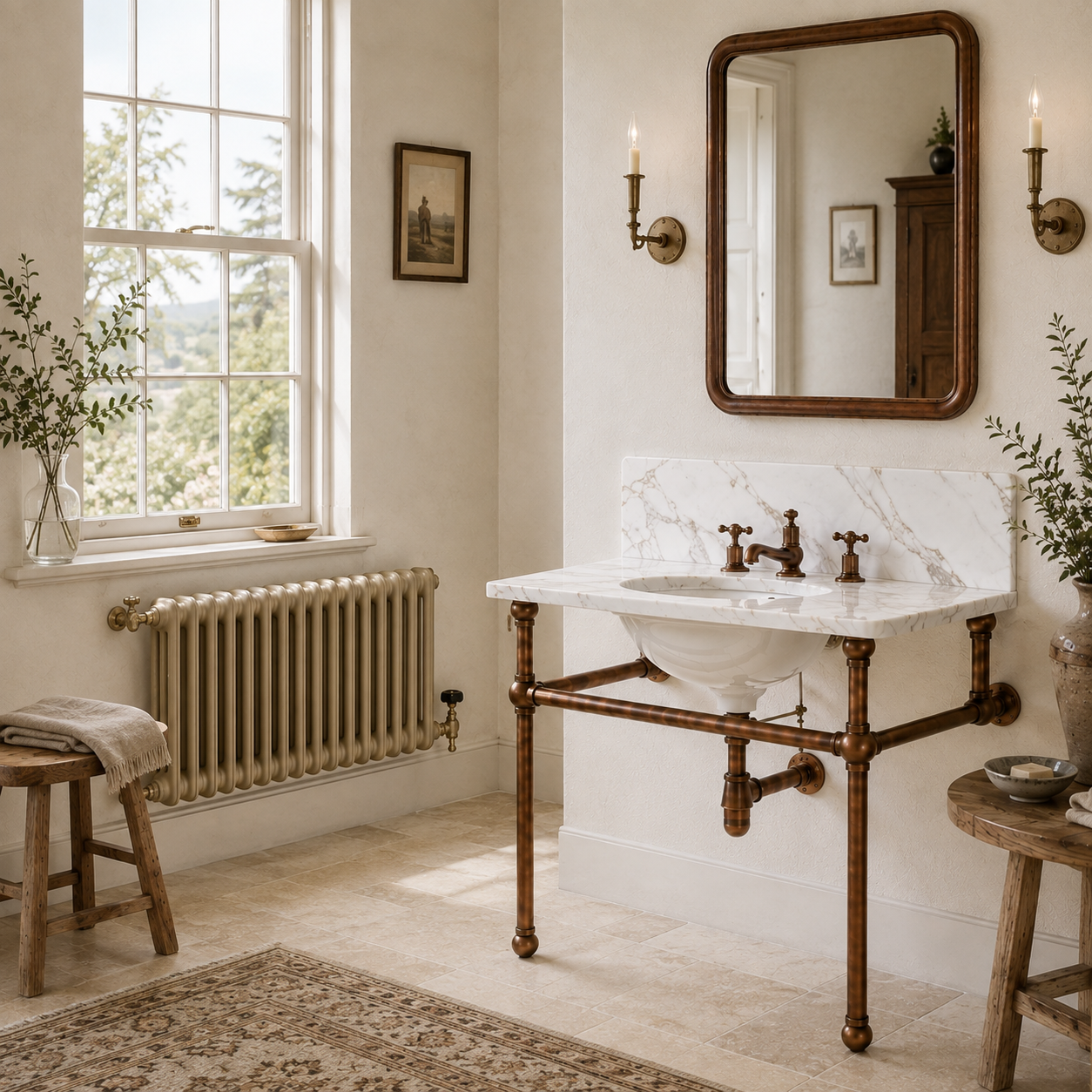 Bloomsbury Single Vanity Suite (Inc. Marble Top, Upstand & Basin) - Rutland London
