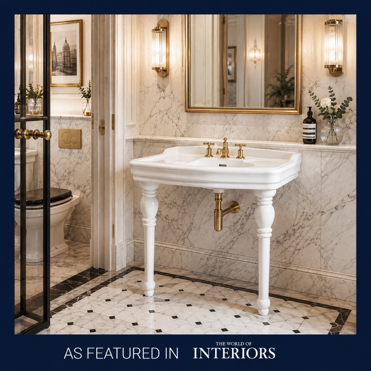 Bridgewater White Console Basin & Legs - Rutland London
