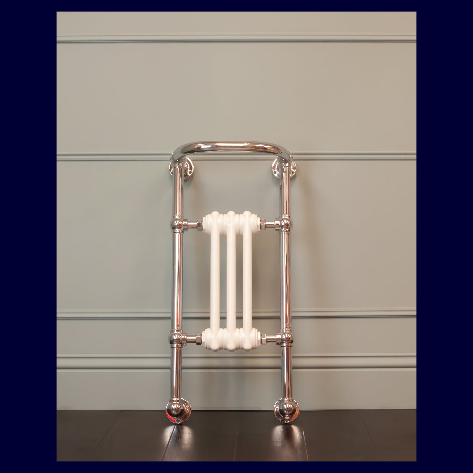 Ex-Display Wilton Heated Towel Rail - 798 x 385 - Electric Only - Polished Chrome - Rutland London
