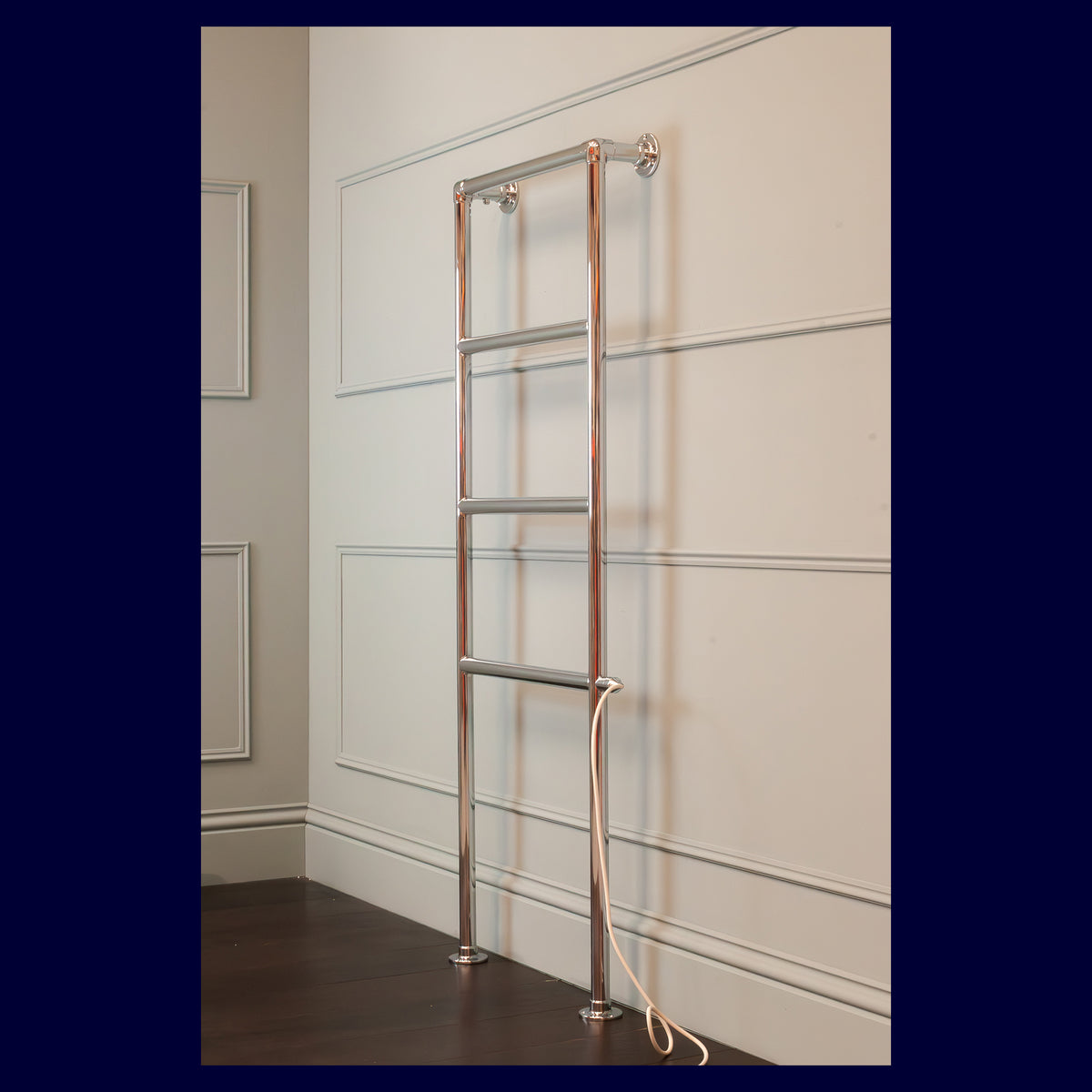 Ex-Display Portman Heated Towel Rail - 1507 x 550 - Electric Only - Polished Nickel - Rutland London