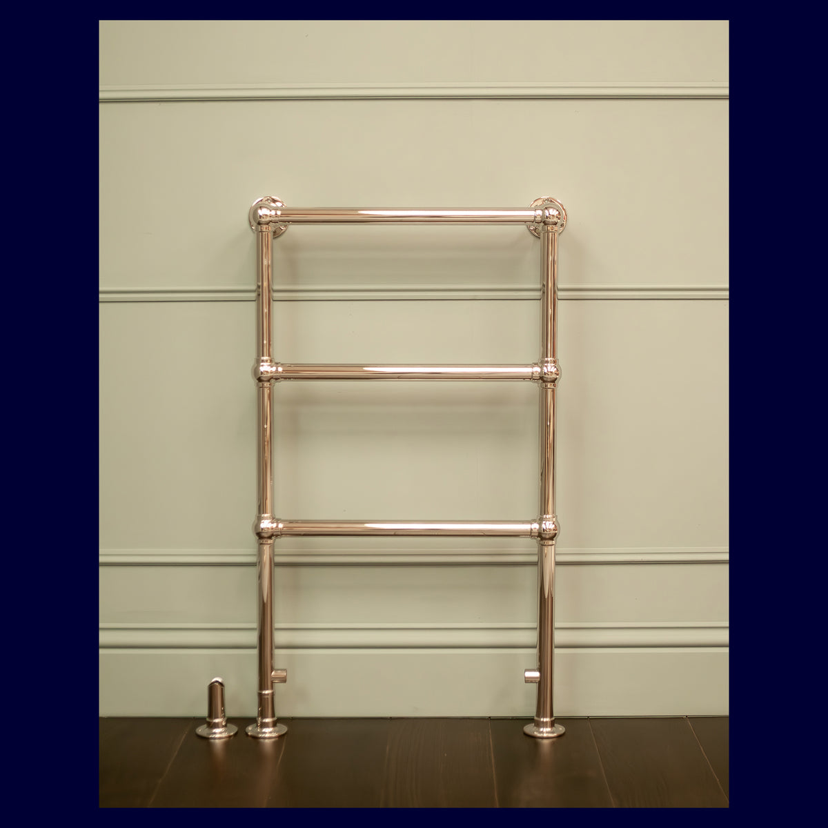 Ex-Display Belgrave Heated Towel Rail - 952 x 500 - Dual Fuel - Polished Nickel - Rutland London