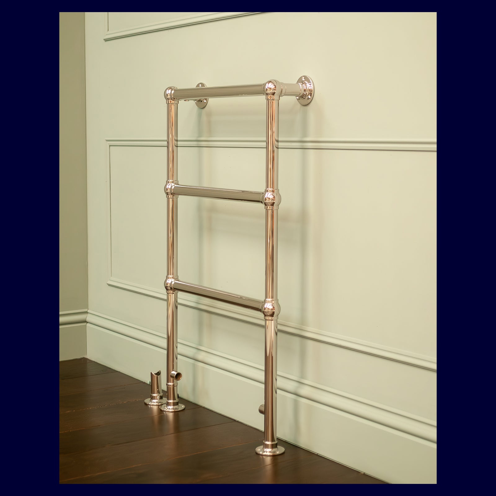 Ex-Display Belgrave Heated Towel Rail - 952 x 500 - Dual Fuel - Polished Nickel - Rutland London