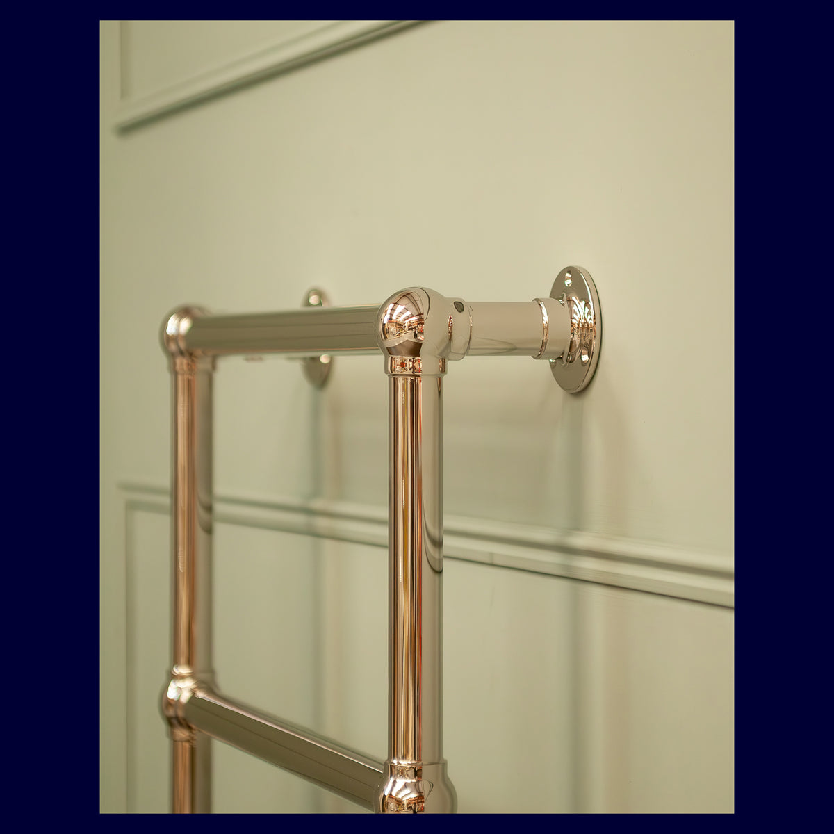 Ex-Display Belgrave Heated Towel Rail - 952 x 500 - Dual Fuel - Polished Nickel - Rutland London