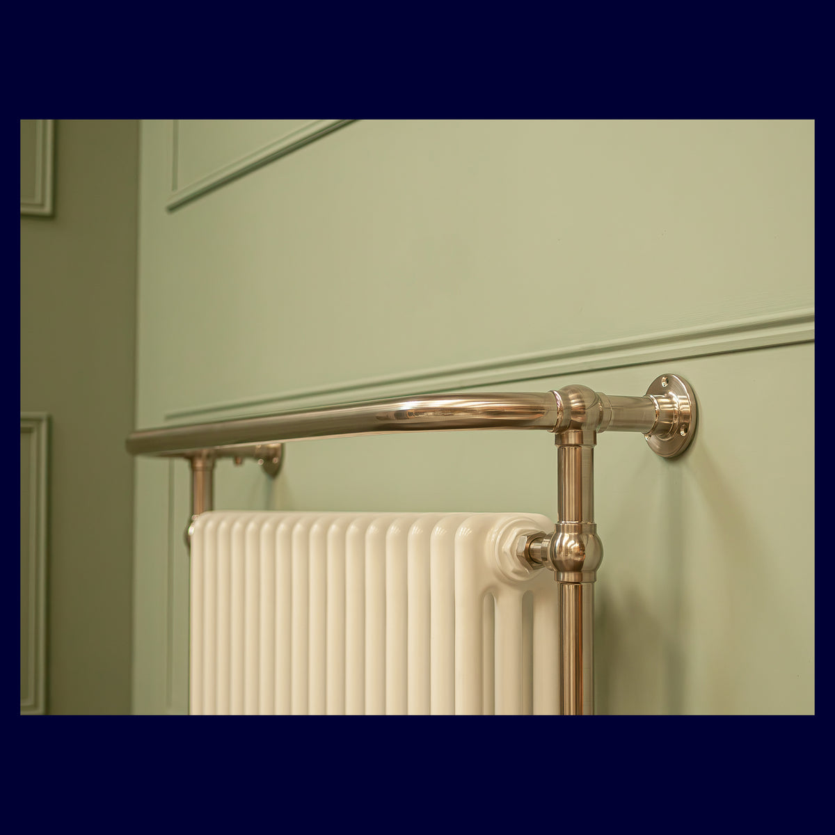 Ex-Display Draycott Heated Towel Rail - 775 x 1000 - Central Heating Only - Brushed (Satin) Nickel - Rutland London