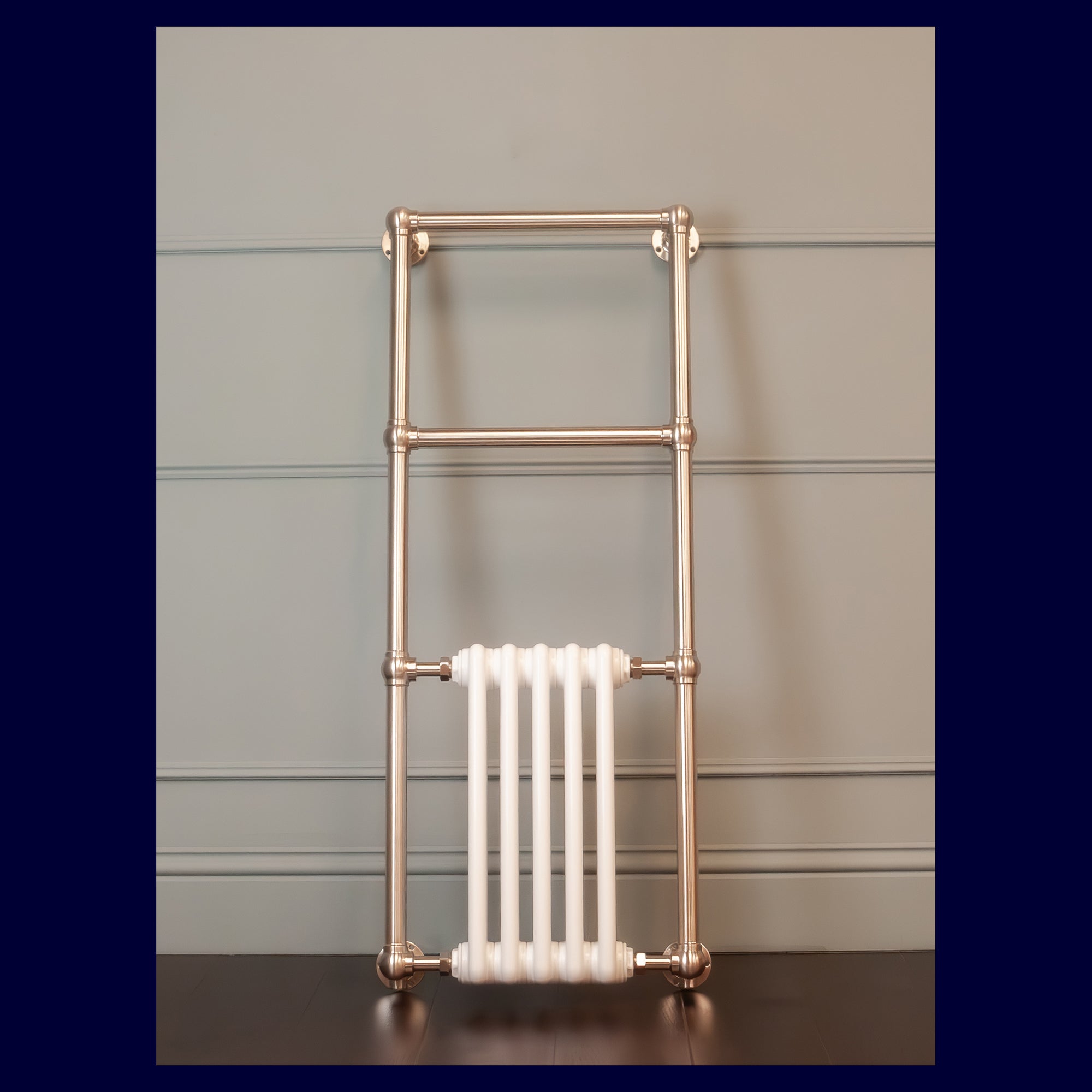 Ex-Display Parker Heated Towel Rail - 1200 x 500 - Central Heating Only - Brushed (Satin) Nickel - Rutland London