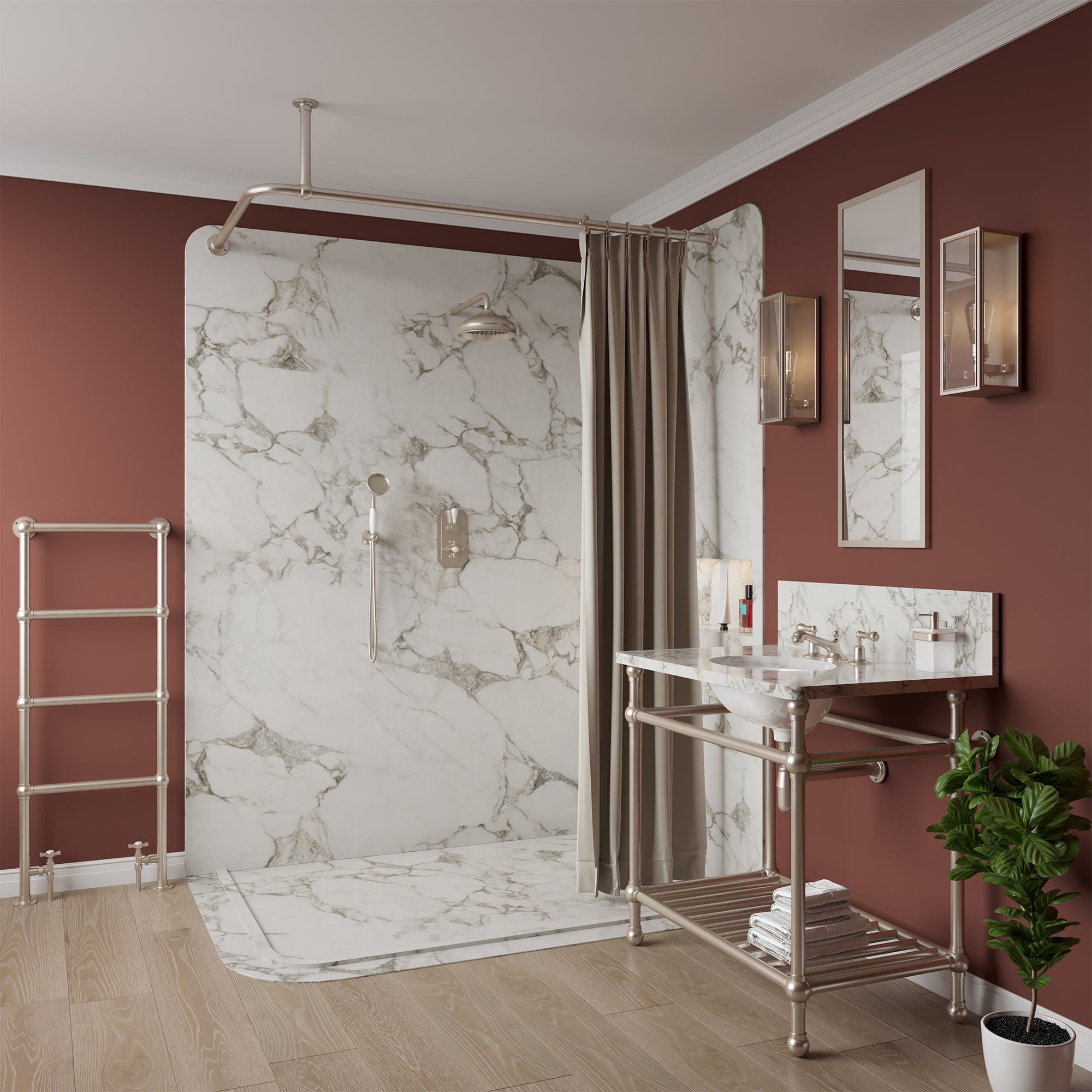 Claremont Shower Curtain Rail - Rutland London