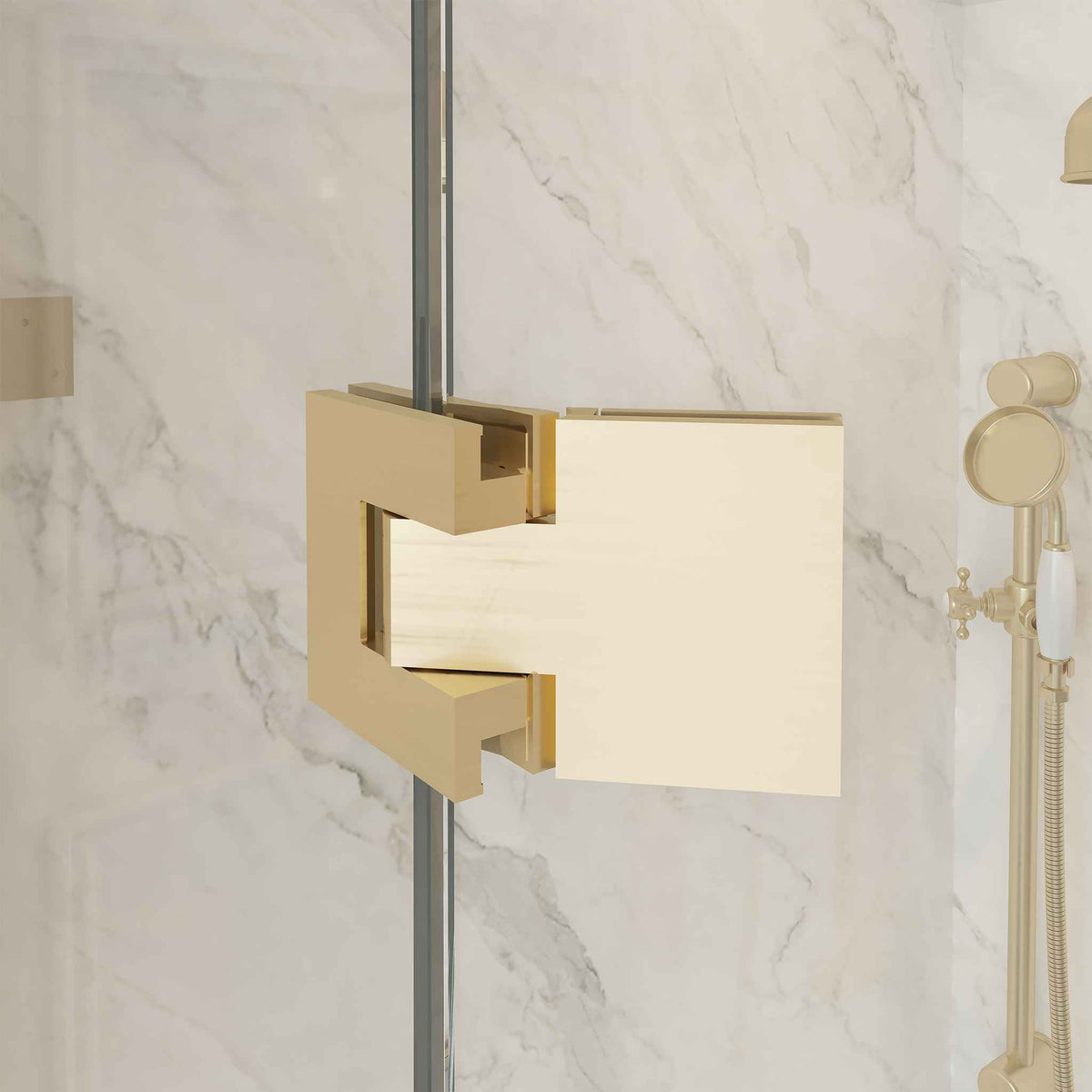 Talisman Semi-Frameless Brass Pentangle Shower Enclosure - Rutland London