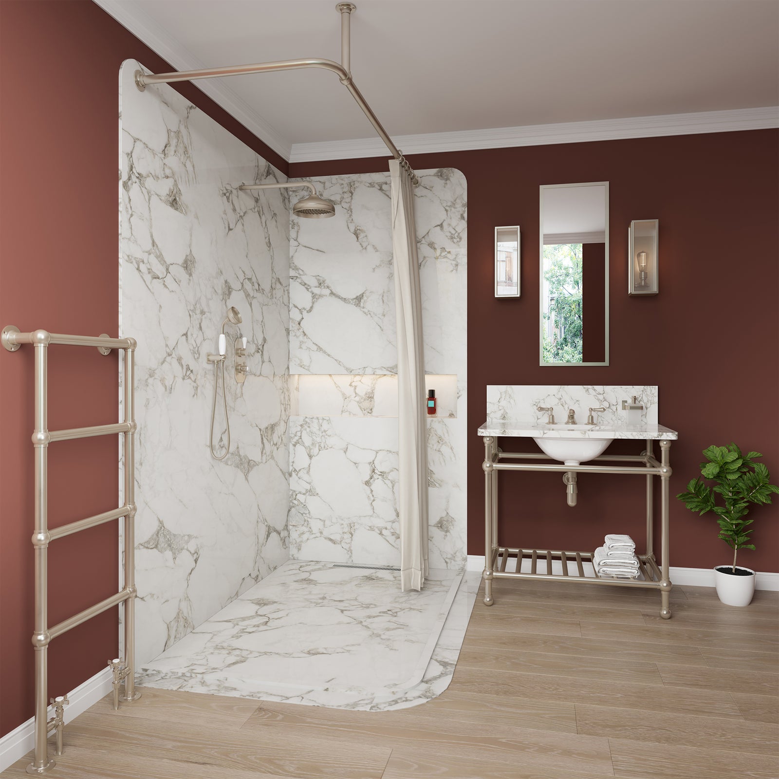 Claremont Shower Curtain Rail - Rutland London