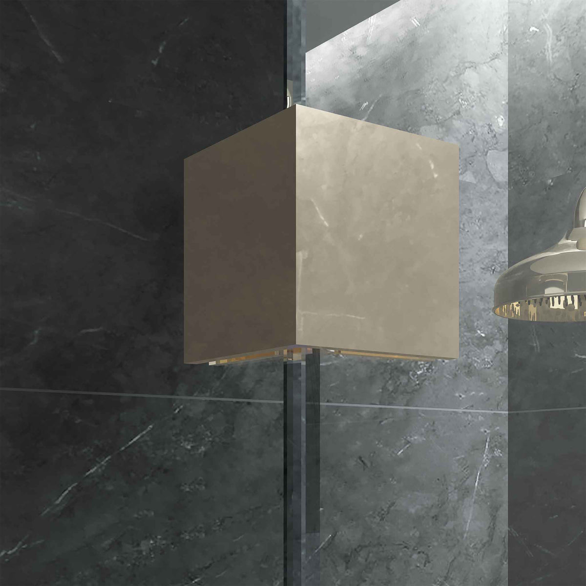 Smithfield Semi-Frameless Brass Wet Wall Panel - Rutland London