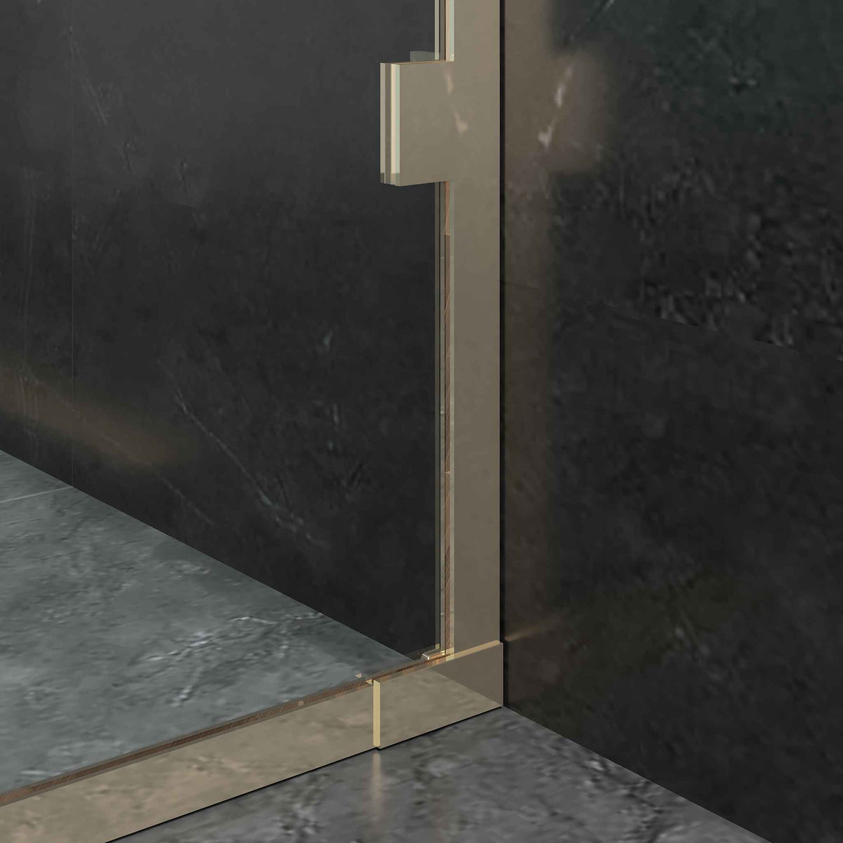 Smithfield Semi-Frameless Brass Wet Wall Panel - Rutland London