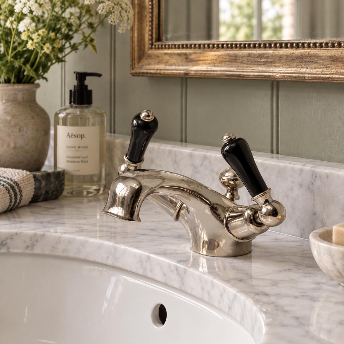 Cavalry Black Ceramic Lever Basin Mono Mixer - Rutland London