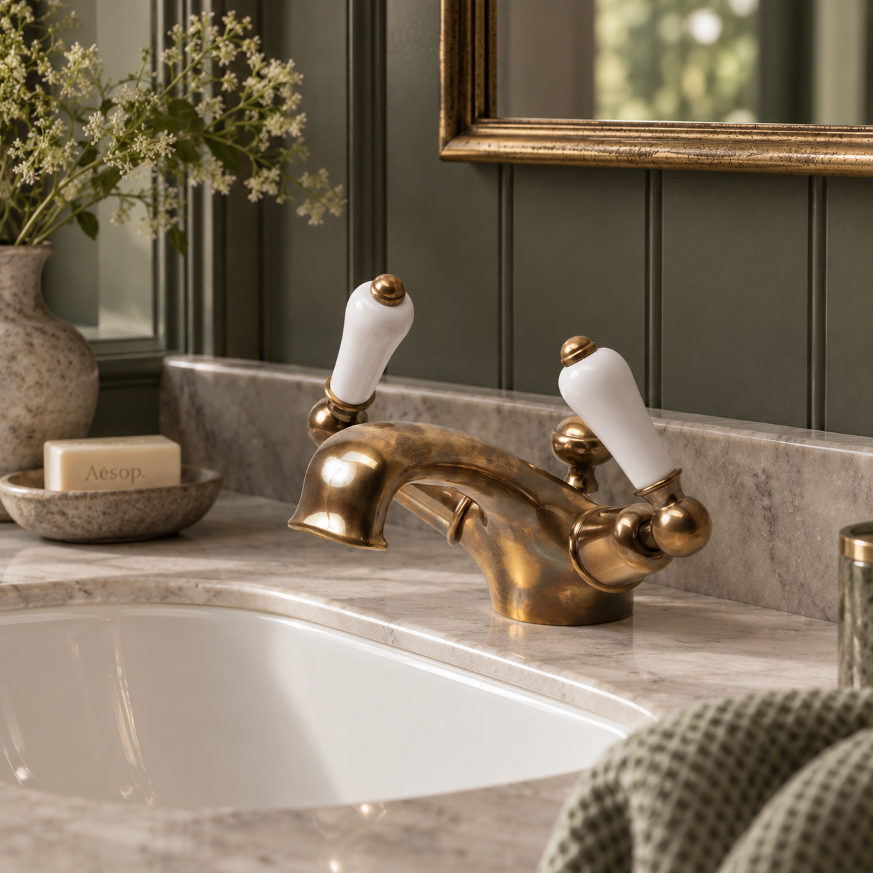 Cavalry White Ceramic Lever Basin Mono Mixer - Rutland London