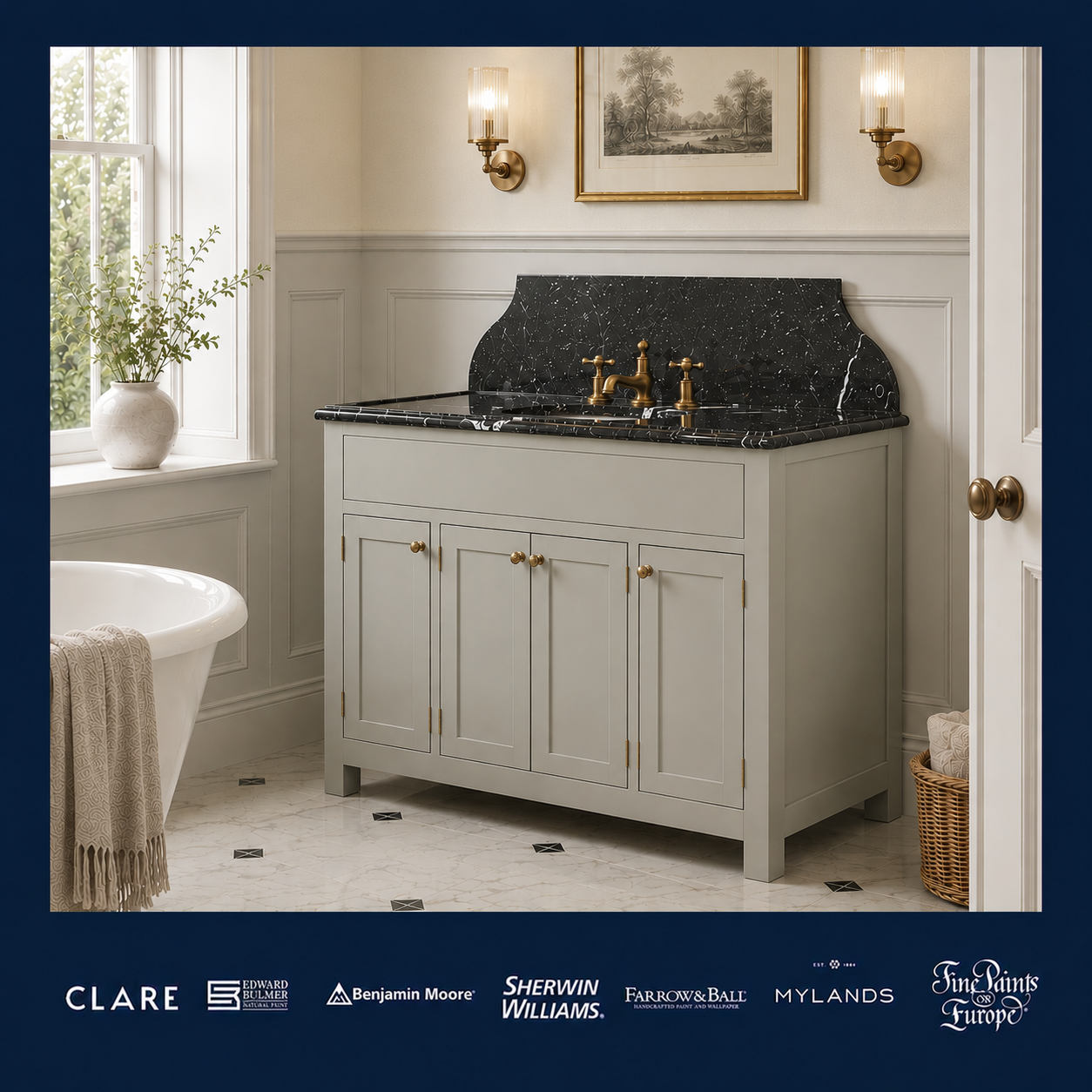 Charterhouse Vanity Suite (Inc. Marble Top, Upstand & Basin) - Rutland London