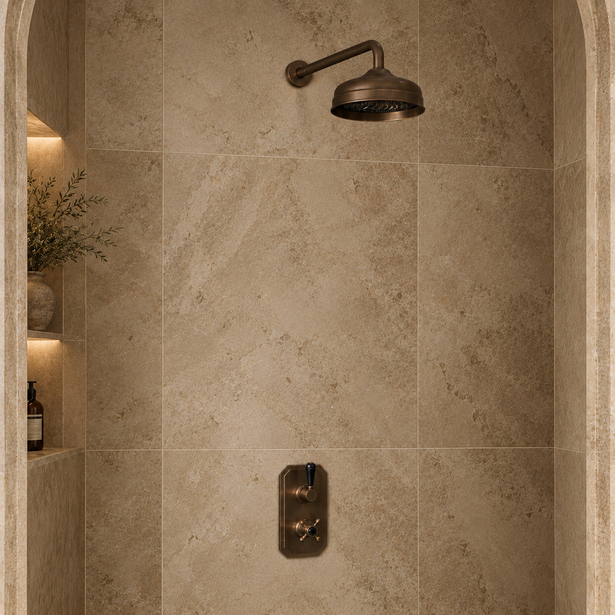 Egerton Black Ceramic Lever Concealed Shower Set - Rutland London