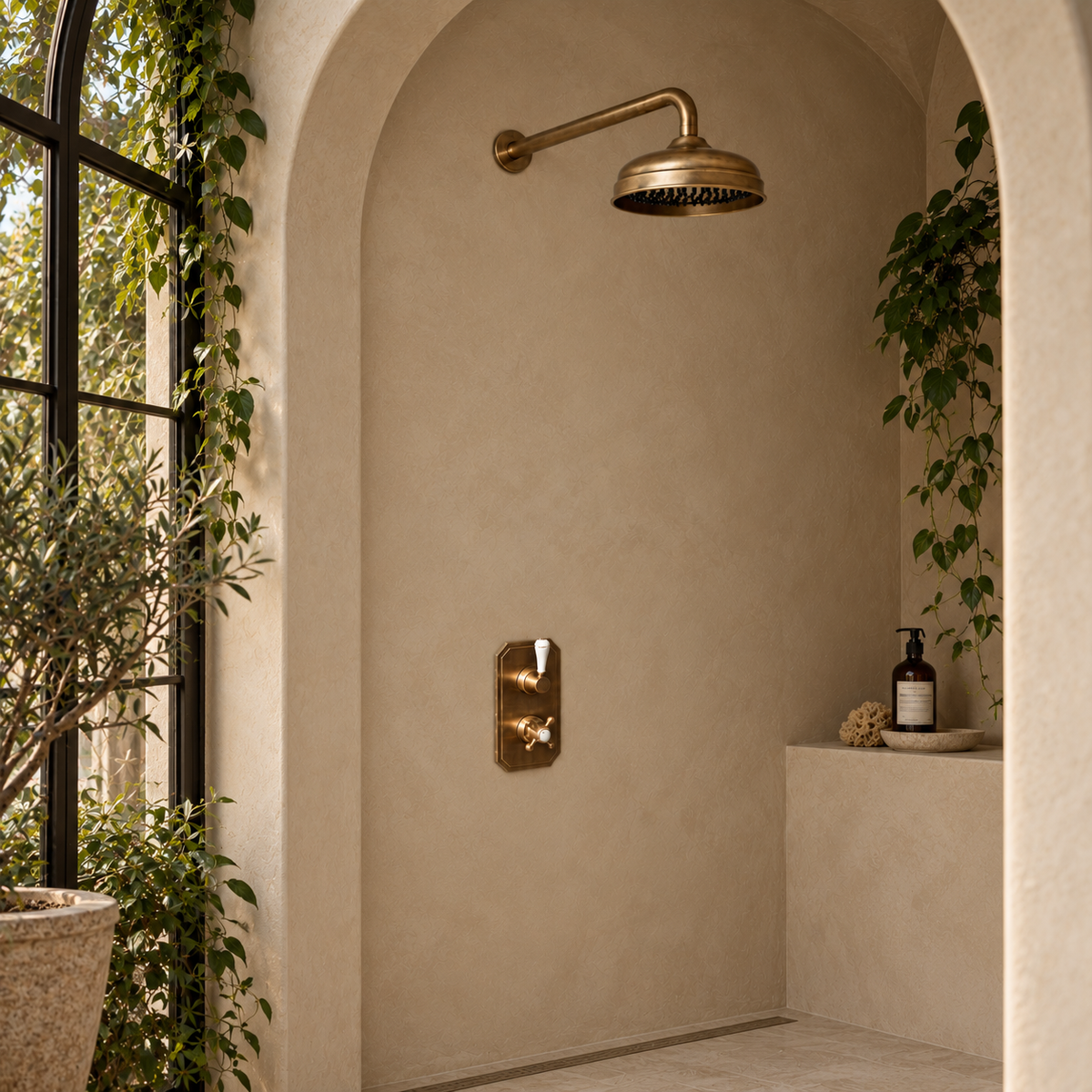 Egerton White Ceramic Lever Concealed Shower Set - Rutland London