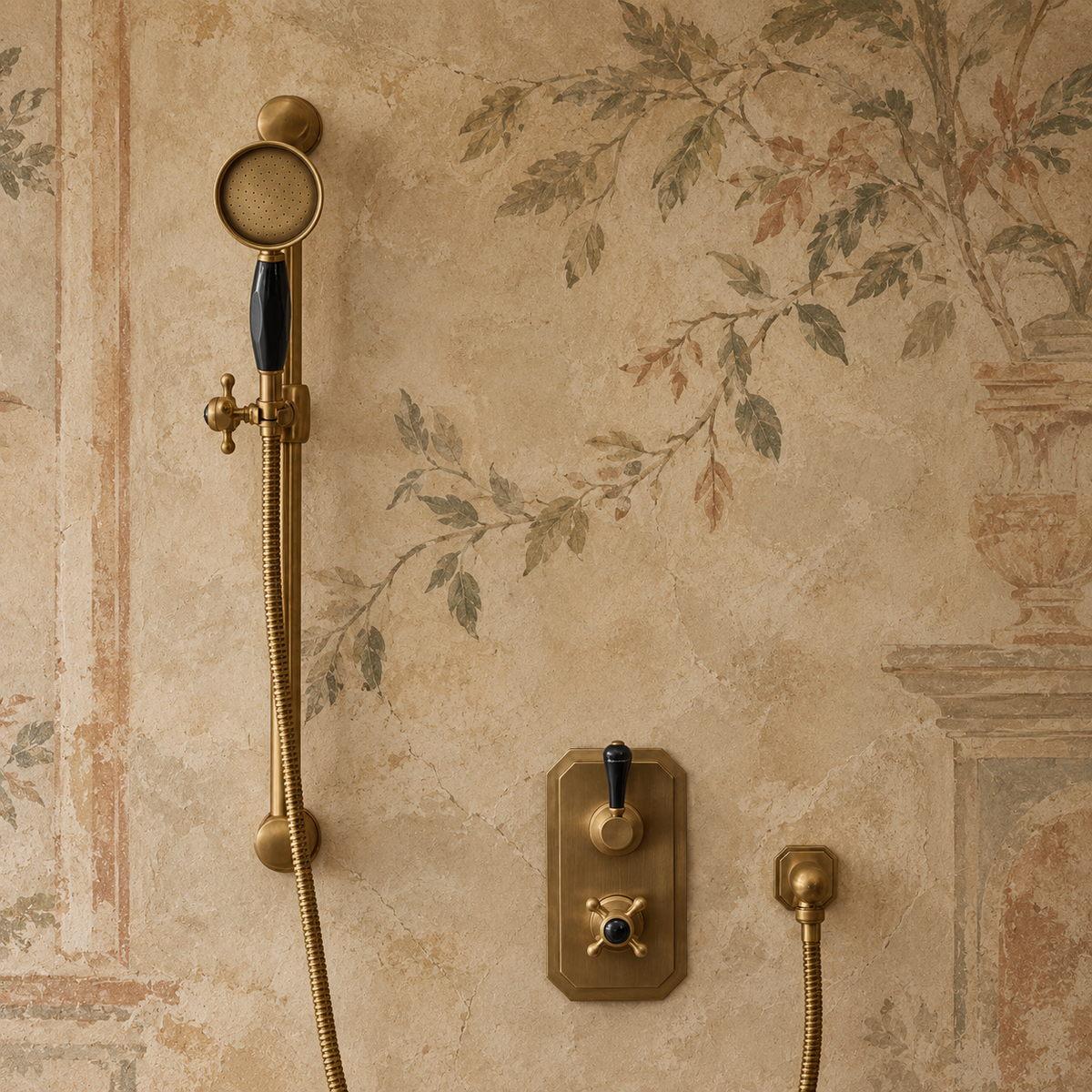 Highbury Black Ceramic Lever & Cleaver Concealed Shower Set - Rutland London