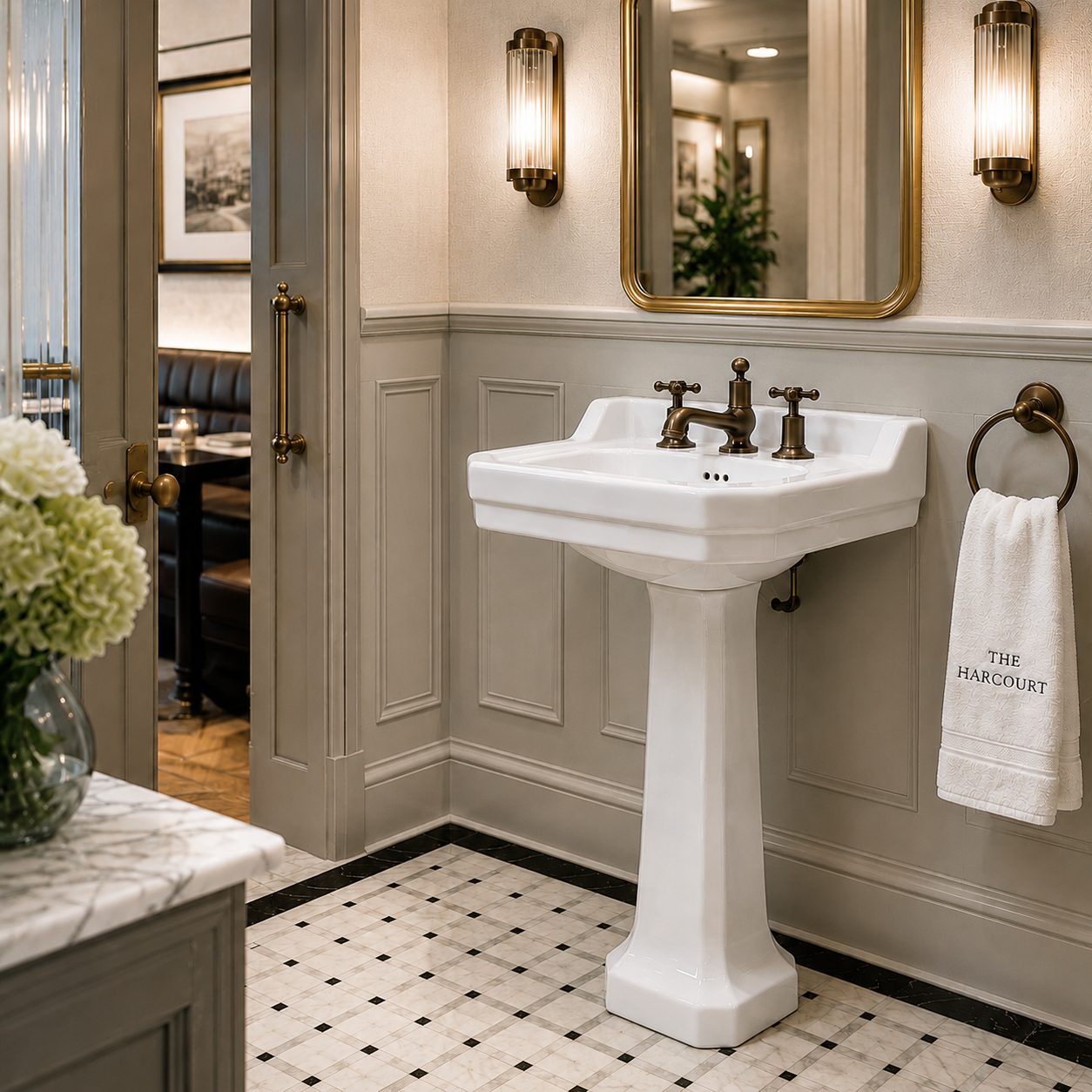 Lancer White Basin & Pedestal (3 Tap Hole) - Rutland London