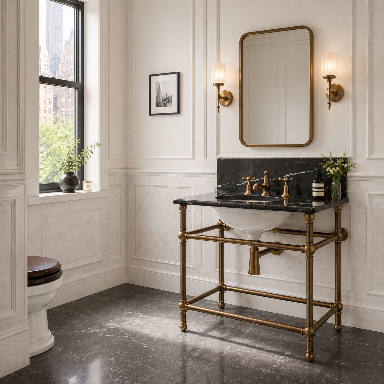 Lloyd Single Vanity Suite (Inc. Marble Top, Upstand & Basin) - Rutland London