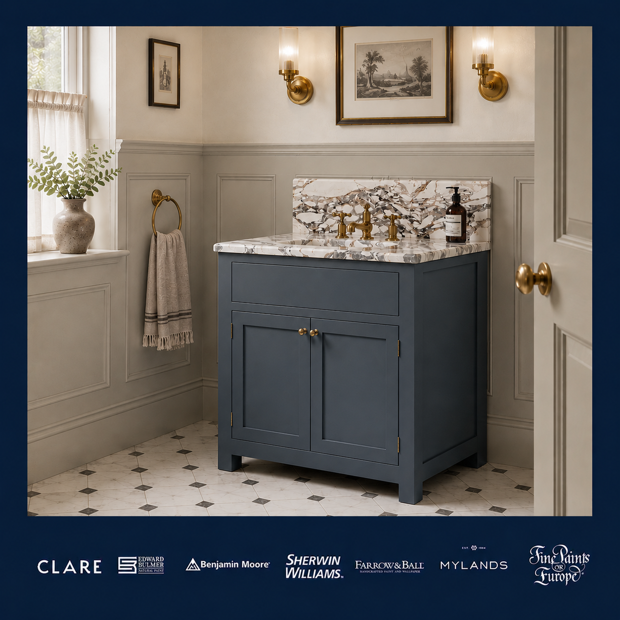 Onslow Vanity Suite (Inc. Marble Top, Upstand & Basin) - Rutland London