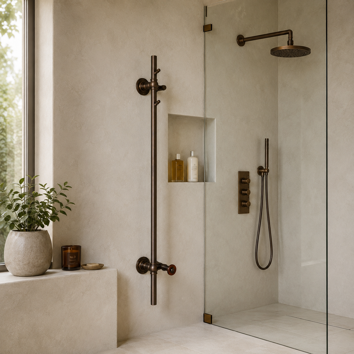Porchester Exposed Hot Tree Heated Towel Rail - Rutland London