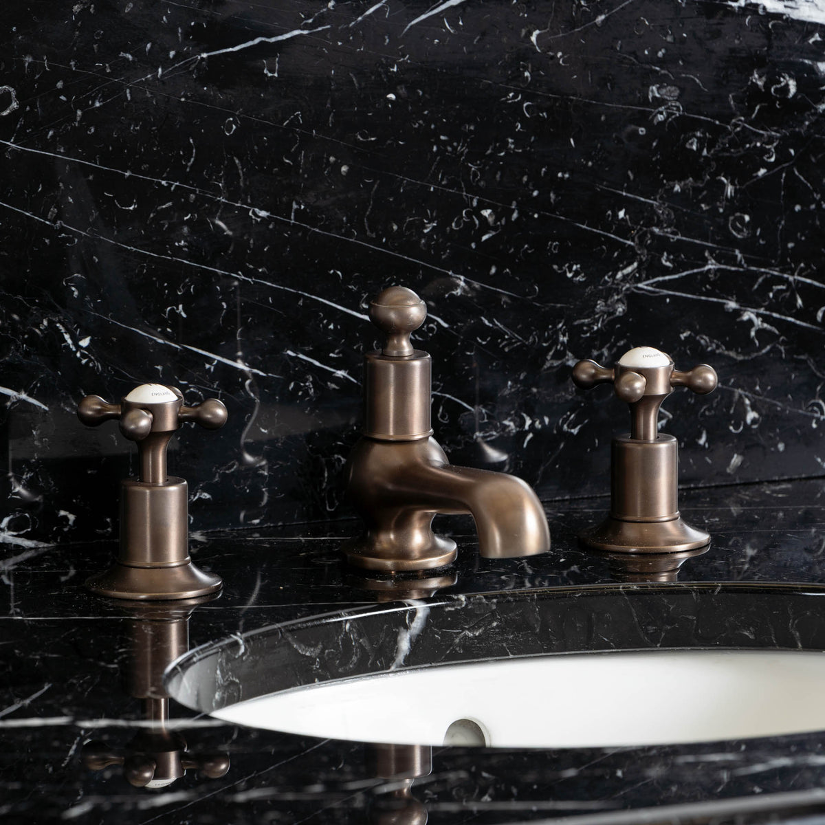 Coleridge Double Vanity Suite (Inc. Marble Top, Upstand, Glass Shelf & Basins) - Rutland London