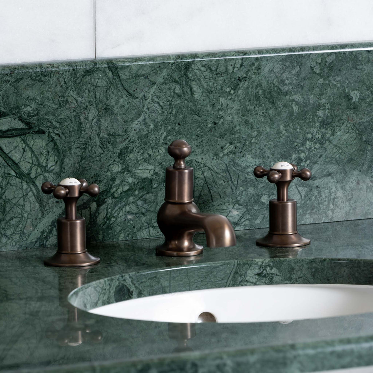 Lloyd Double Vanity Suite (Inc. Marble Top, Upstand & Basins) - Rutland London