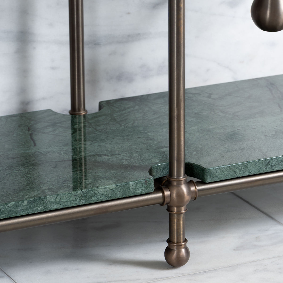 Nevern Double Vanity Suite (Inc. Marble Top, Upstand, Shelf & Basins) - Rutland London