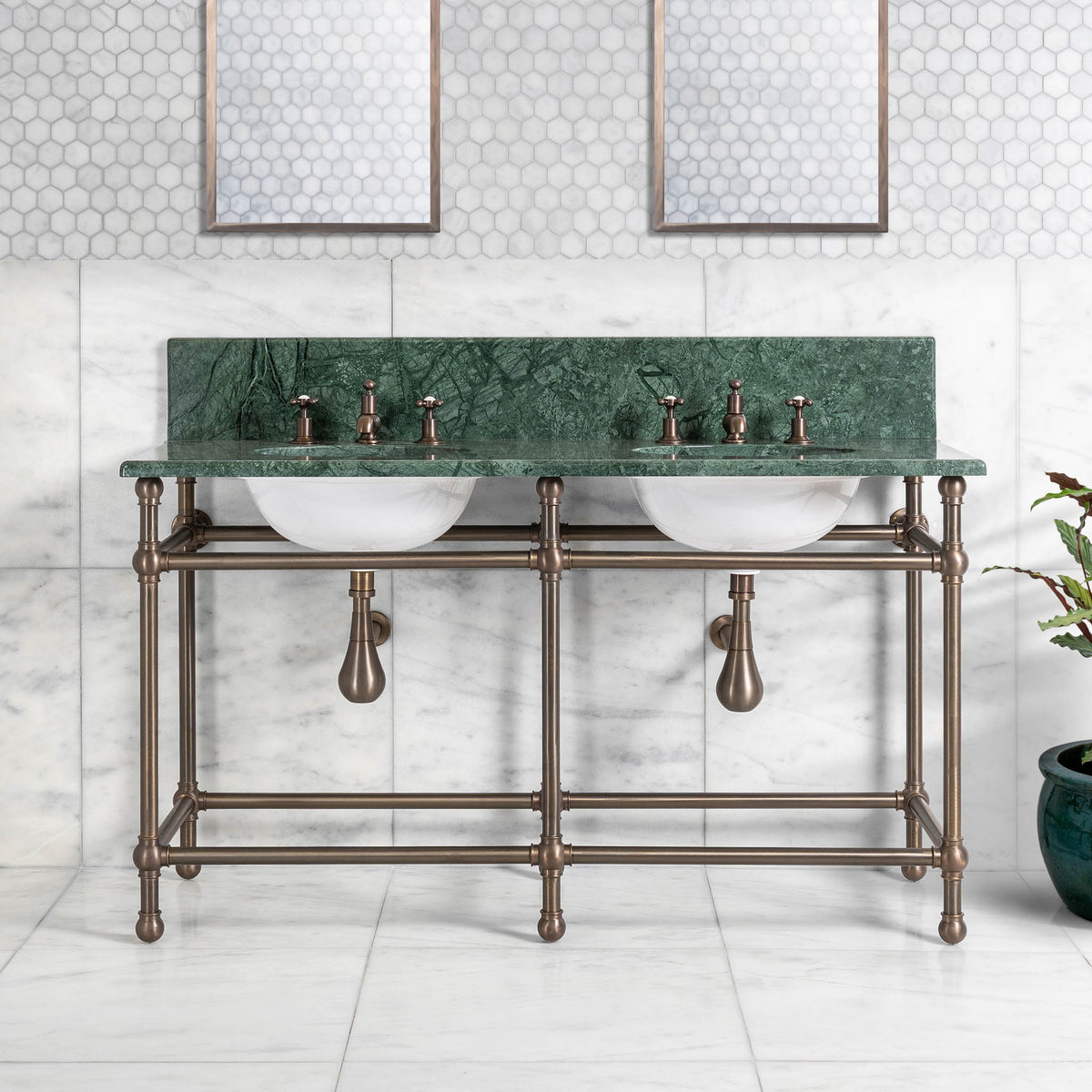 Lloyd Double Vanity Suite (Inc. Marble Top, Upstand & Basins) - Rutland London