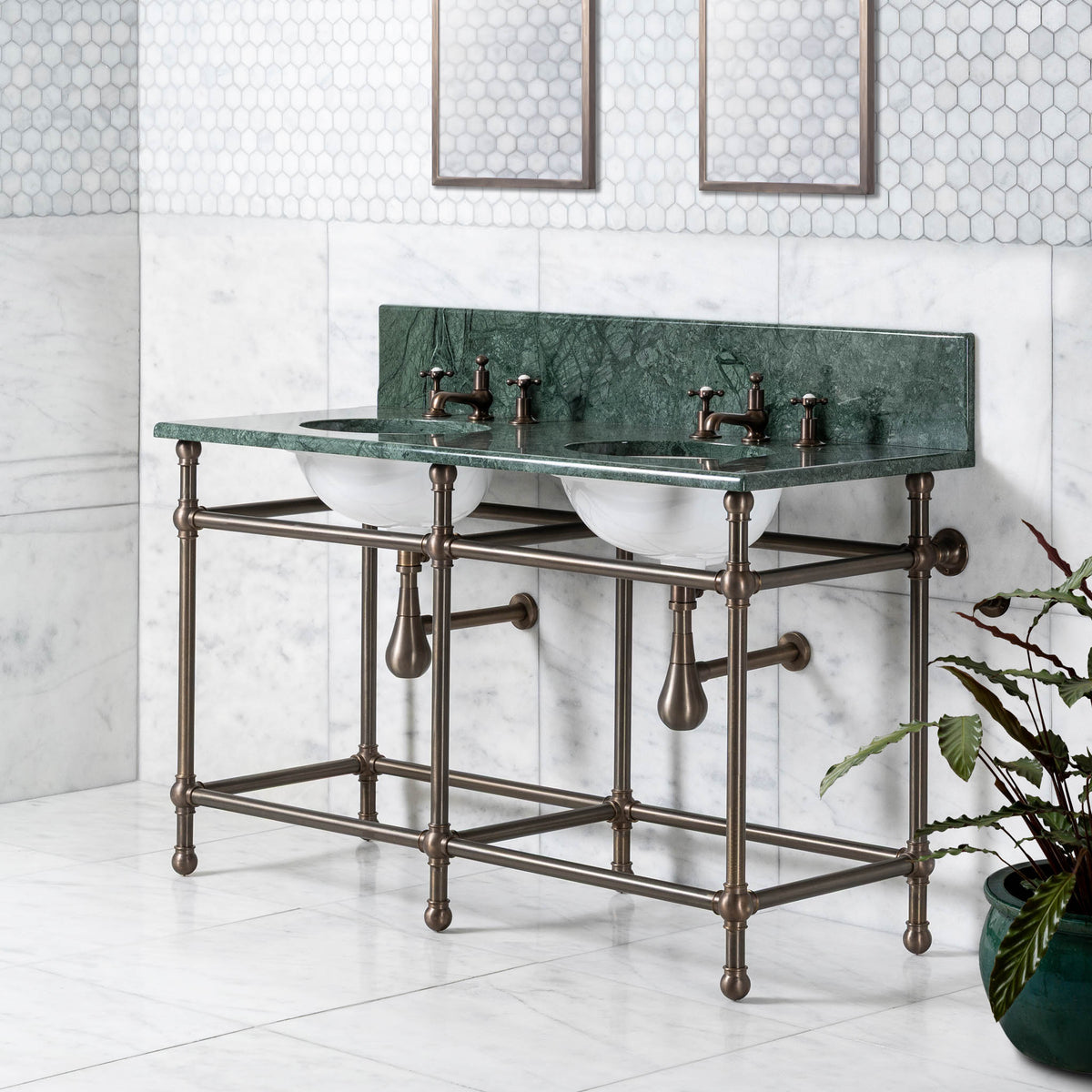 Lloyd Double Vanity Suite (Inc. Marble Top, Upstand & Basins) - Rutland London