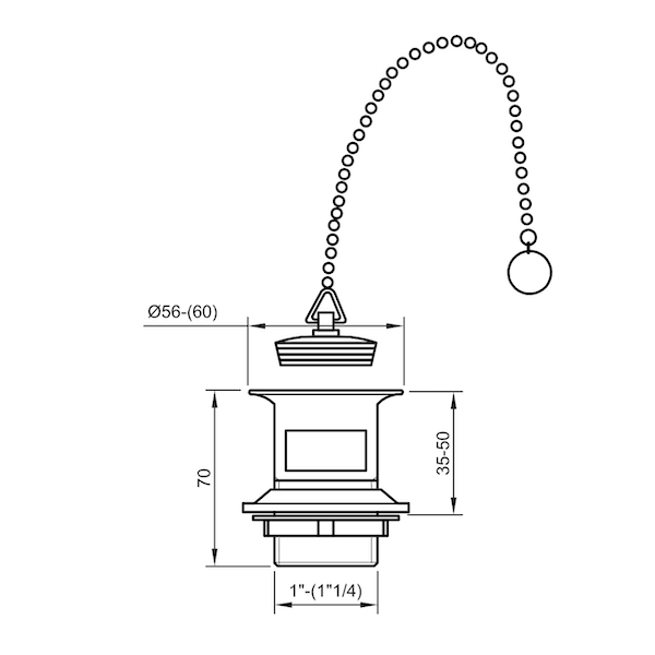 Granville Slotted Basin Waste, Plug &amp; Chain - Rutland London