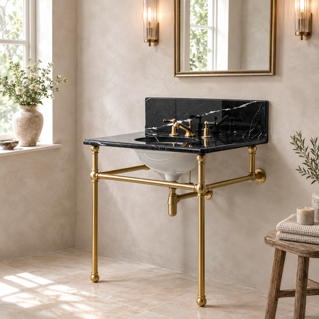 Reliance Single Vanity Suite (Inc. Marble Top, Upstand & Basin) - Rutland London