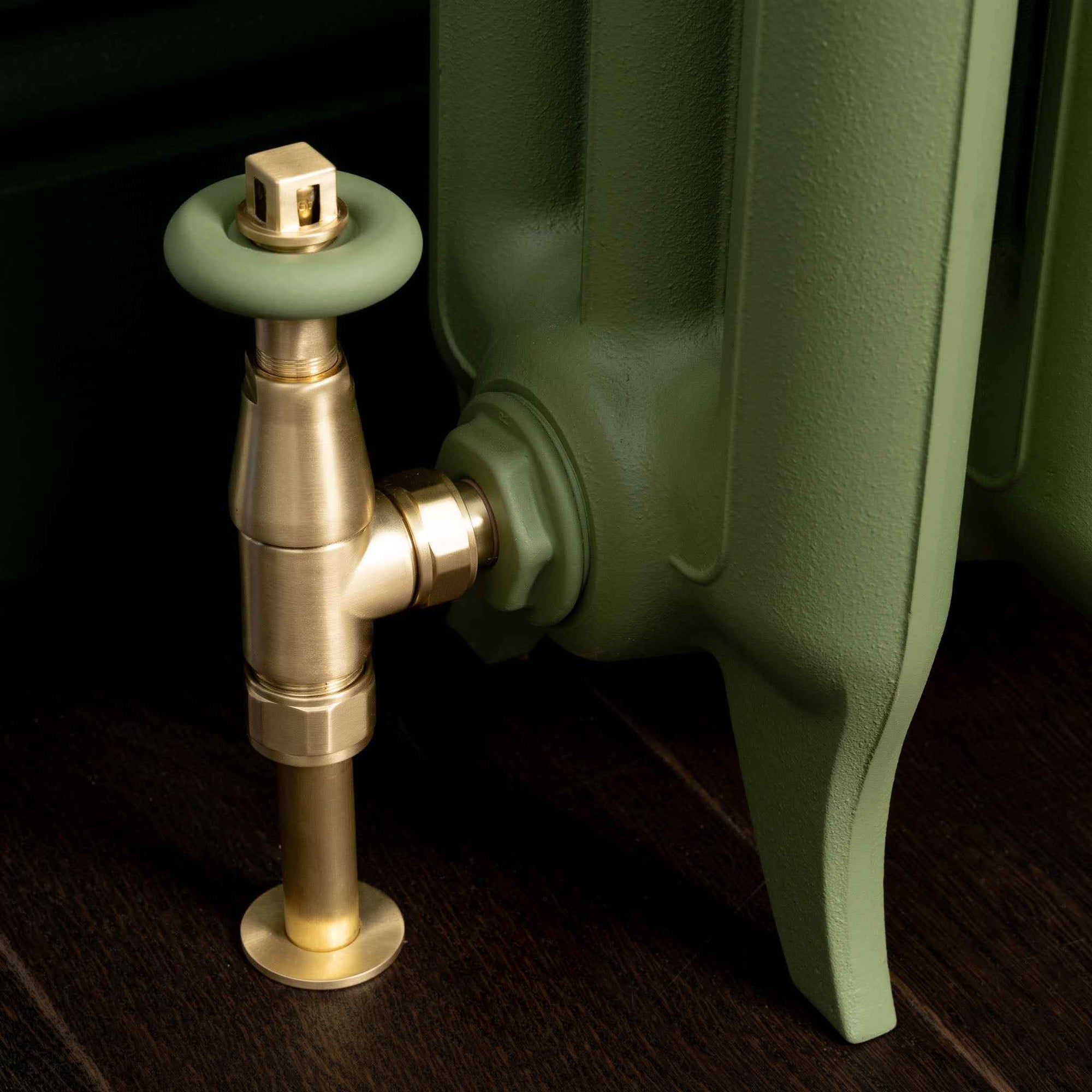 Highgrove Coloured Handwheel Angled Thermostatic Radiator Valves - Rutland London