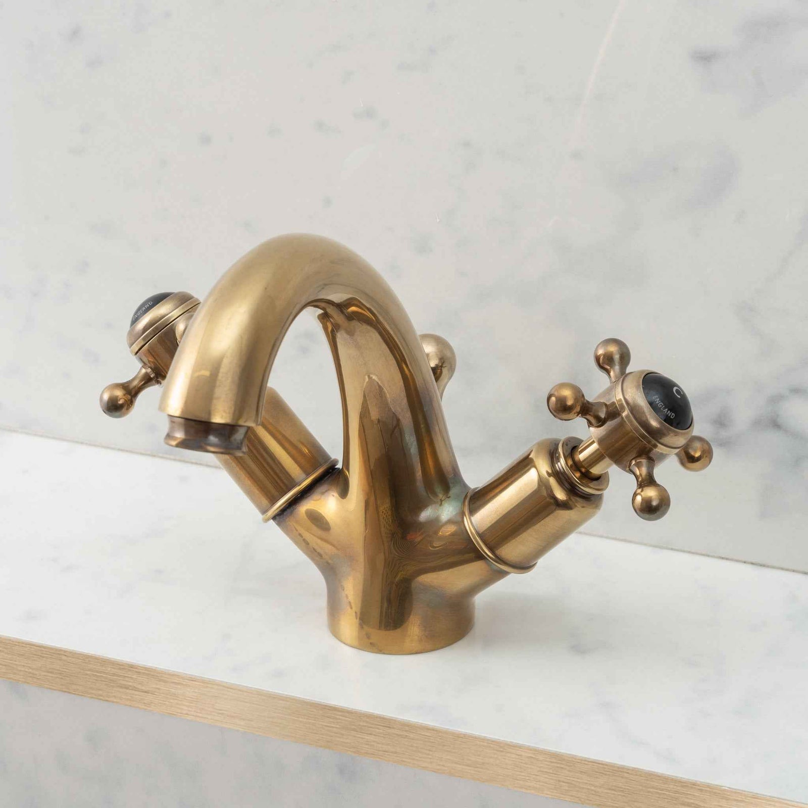 St James Antique Gold Pair Basin Taps | Old Fashioned Bathrooms St James Antique Gold Pair Basin Taps | Old Fashioned Bathrooms