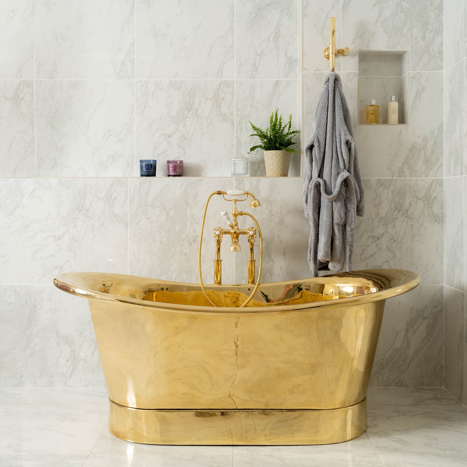 Stowe Freestanding Brass Bath - Rutland London