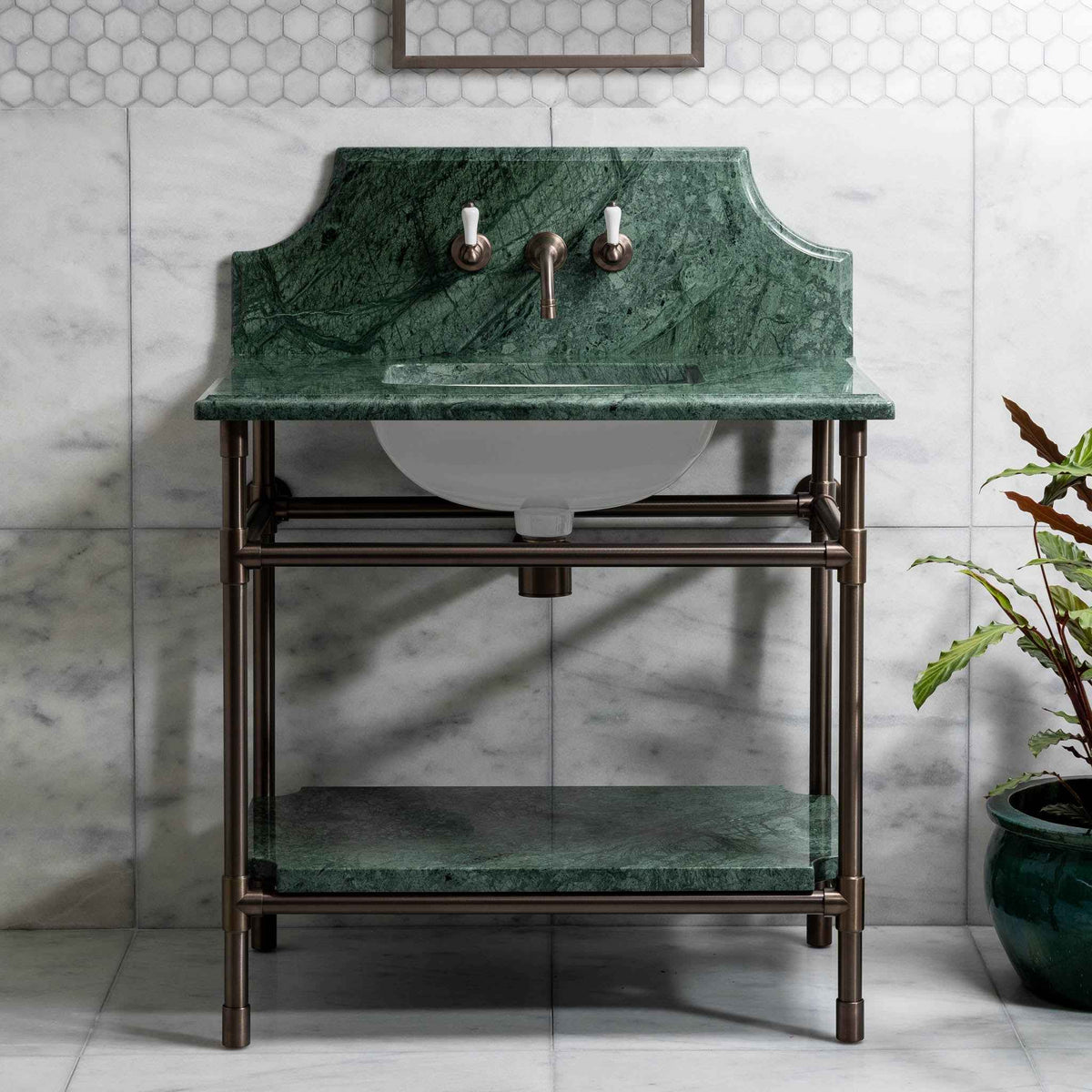 Franklin Vanity Suite (Inc. Marble Top, Upstand, Shelf &amp; Basin) - Rutland London